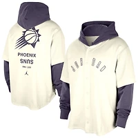 Sweat à capuche Jordan Brand pour homme en jersey crème/violet Phoenix Suns Courtside Statement Edition MVP