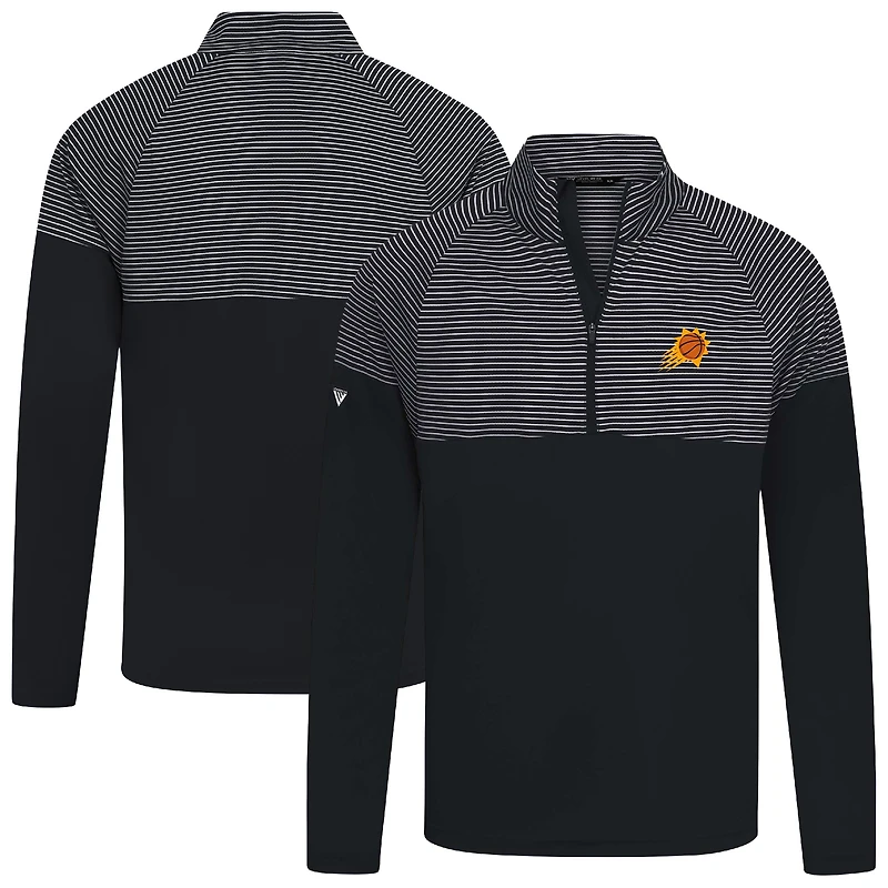 Men's Levelwear Black Phoenix Suns Classic Stripes Quarter-Zip Top