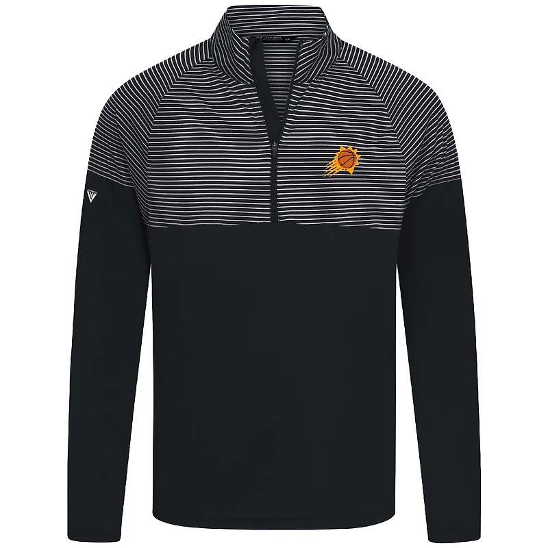 Men's Levelwear Black Phoenix Suns Classic Stripes Quarter-Zip Top