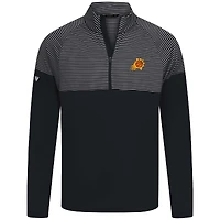 Men's Levelwear Black Phoenix Suns Classic Stripes Quarter-Zip Top