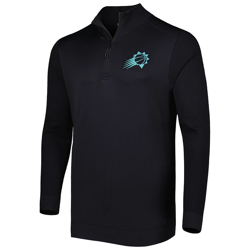 Men's Levelwear Black Phoenix Suns Nano Engineered Knit Fabric Quarter-Zip Jacket