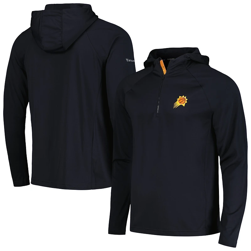 Men's Levelwear Black Phoenix Suns Zander Hoodie Raglan Quarter-Zip Top