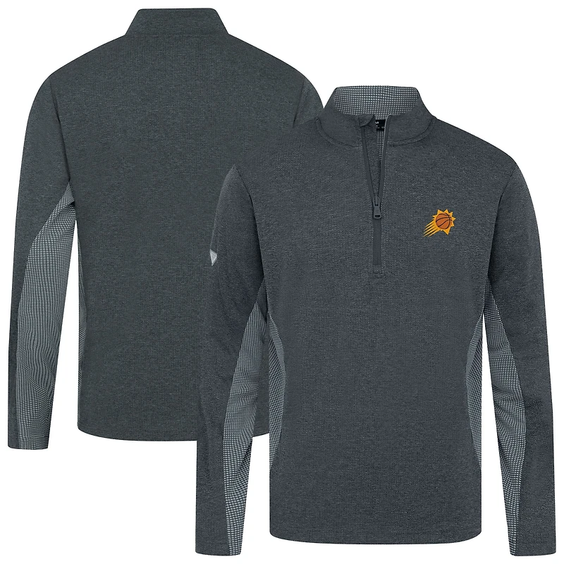 Haut à fermeture éclair quart de tour gaufré 2.0 des Phoenix Suns pour homme, Levelwear, noir chiné