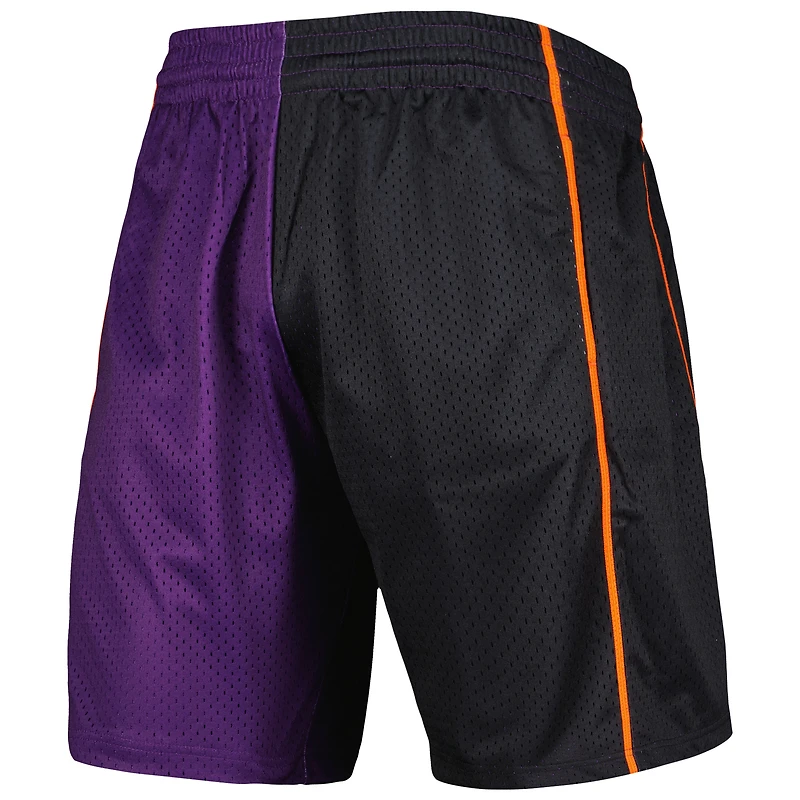 Mitchell & Ness pour homme noir/violet Phoenix Suns Hardwood Classics 2001 Split Swingman Short