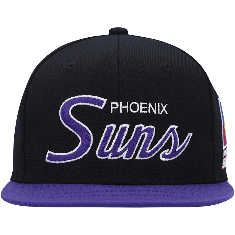 Casquette Snapback MVP Team Script 2.0 des Phoenix Suns Hardwood Classics MVP Mitchell & Ness pour homme, noir