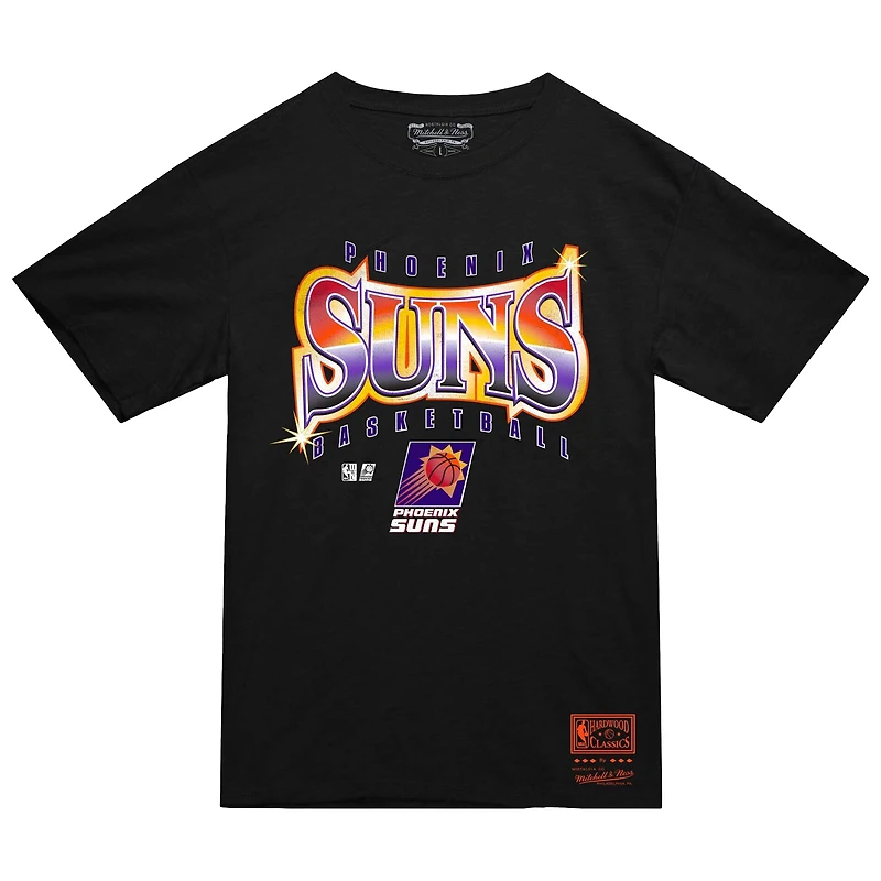 Men's Mitchell & Ness  Black Phoenix Suns Worldwide Collection Glow Up T-Shirt