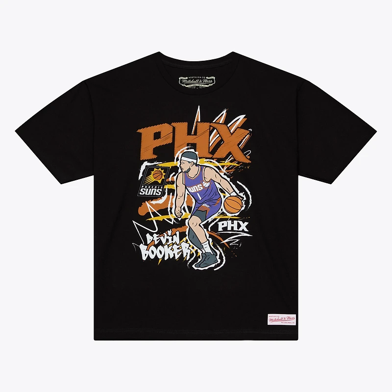 Men's Mitchell & Ness Devin Booker Black Phoenix Suns Chalked Up T-Shirt