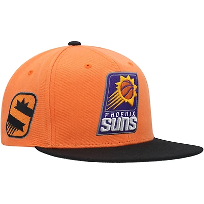 Casquette Snapback Phoenix Suns Side Core 2.0 orange/noir Mitchell & Ness pour hommes