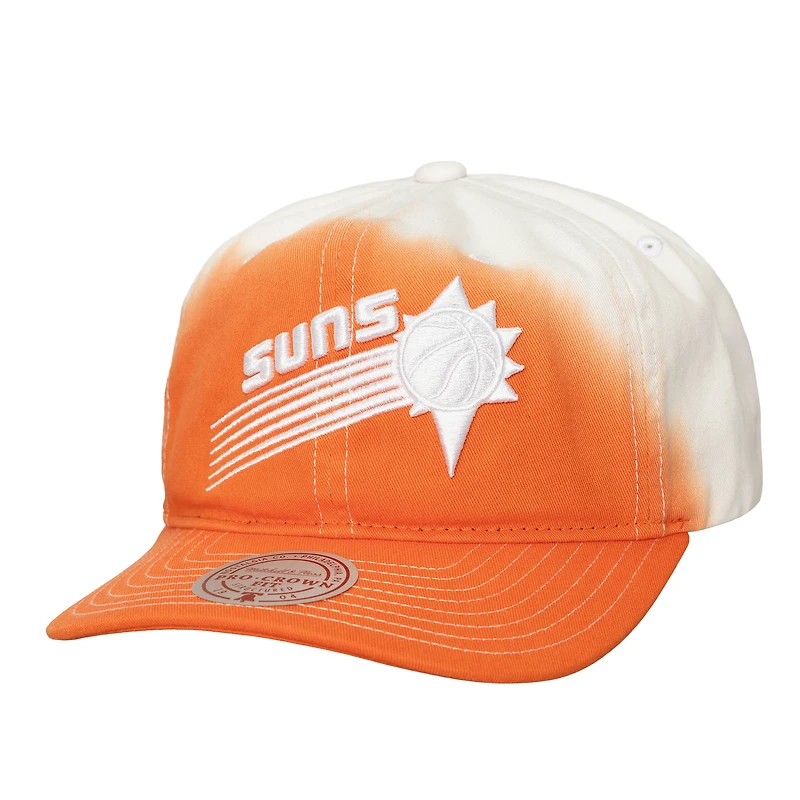 Casquette ajustable Mitchell & Ness orange/blanc Phoenix Suns Dip Dye Pro Crown pour homme