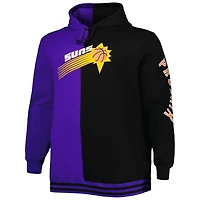 Chandail à capuchon fendu Big & Tall Hardwood Classics pour homme de Mitchell Ness violet/noir