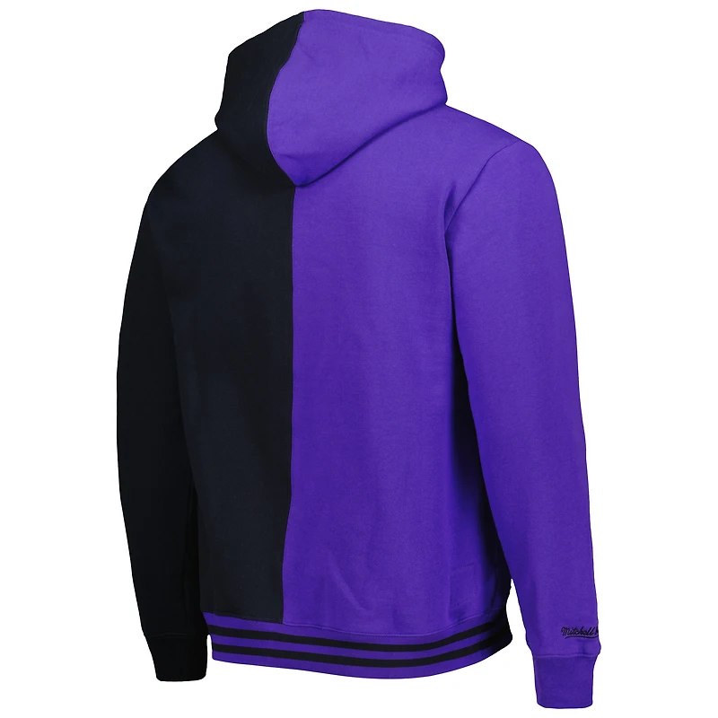 Men's Mitchell & Ness Purple/Black Phoenix Suns Hardwood Classics Split Pullover Hoodie