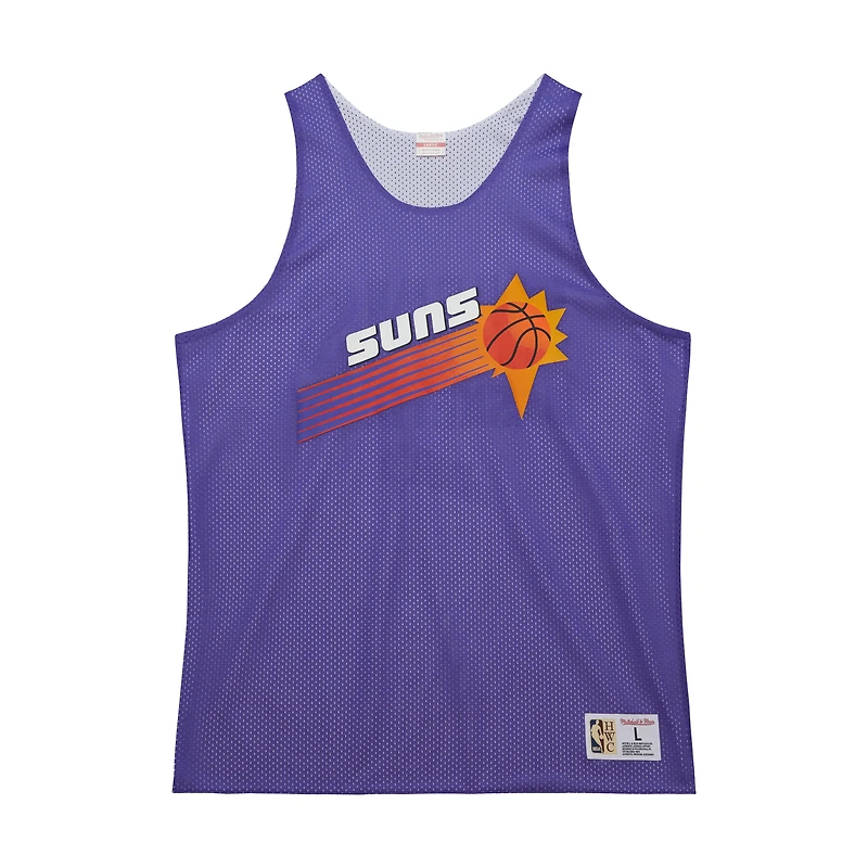 Maillot d'entraînement réversible en maille Hardwood Classics violet/blanc pour homme Mitchell & Ness Phoenix Suns