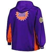 Men's Mitchell & Ness Purple Phoenix Suns Big Tall Hardwood Classics Team OG 2.0 Anorak Hoodie Quarter-Zip Windbreaker Jacket