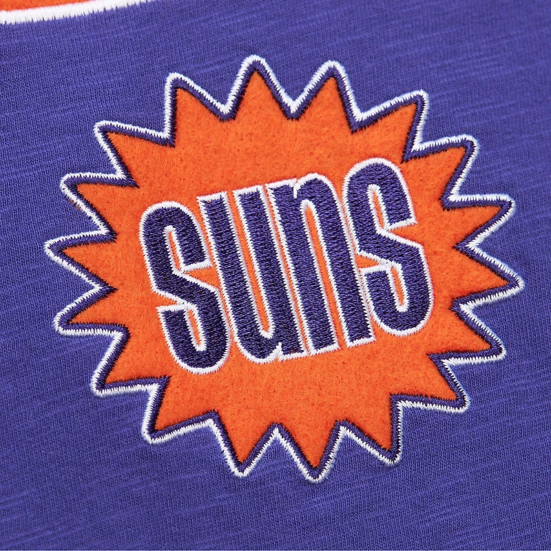 Men's Mitchell & Ness Purple Phoenix Suns Hardwood Classics Felt Applique Slub T-Shirt