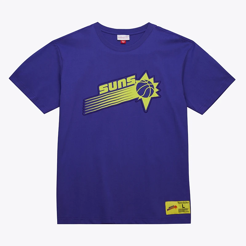 T-shirt Mitchell & Ness violet Phoenix Suns Hardwood Classics pour homme avec logo Neon Nights