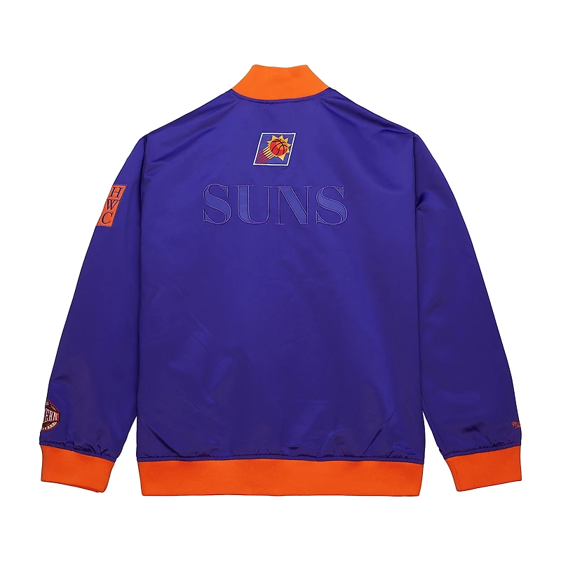 Veste légère en satin à boutons-pression pour homme Mitchell & Ness Purple Phoenix Suns Hardwood Classics Team OG 3.0