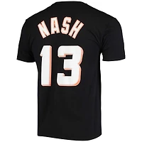 Men's Mitchell & Ness Steve Nash Black Phoenix Suns Hardwood Classics Stitch Name Number T-Shirt