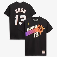 Men's Mitchell & Ness Steve Nash Black Phoenix Suns Hardwood Classics Stitch Name Number T-Shirt