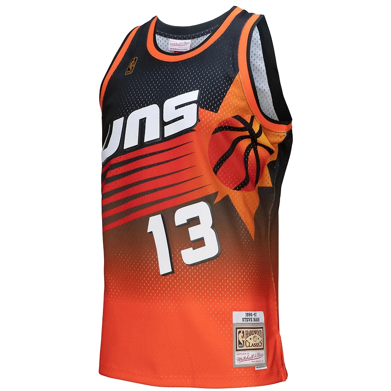 Men's Mitchell & Ness Steve Nash Orange/Black Phoenix Suns 1996/97 Hardwood Classics Fadeaway Swingman Player Jersey