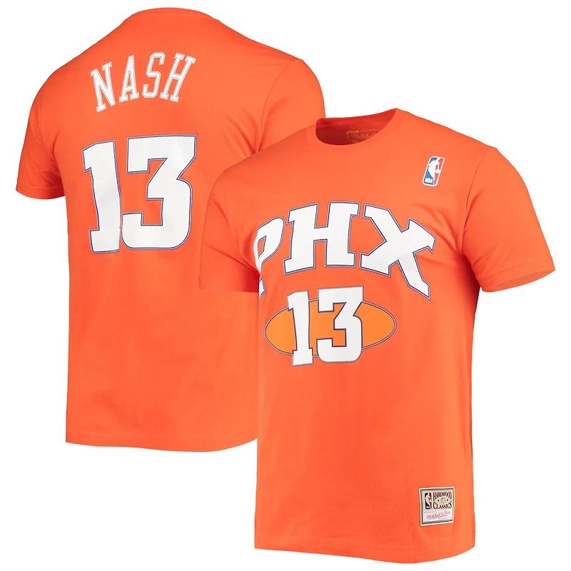 Men's Mitchell & Ness Steve Nash Phoenix Suns Hardwood Classics Stitch Name Number T-Shirt