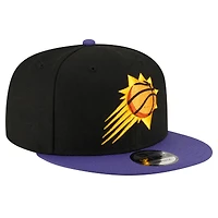 Casquette Snapback 9FIFTY officielle couleur 2 tons de l'équipe Phoenix Suns New Era pour hommes, noir/violet