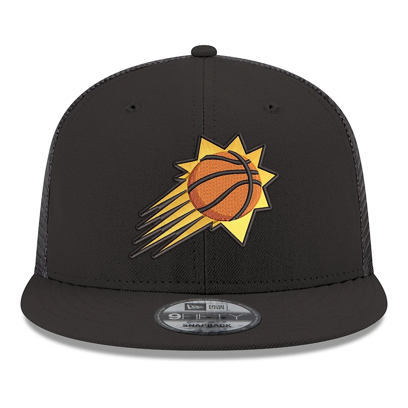 Men's New Era Black Phoenix Suns Core Logo Meshback 9FIFTY Snapback Hat