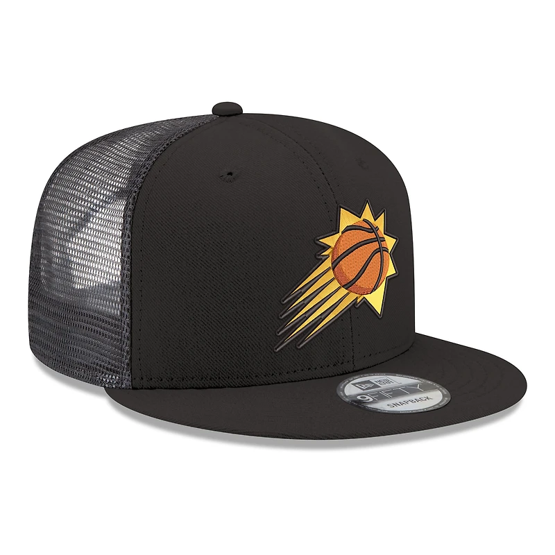 Men's New Era Black Phoenix Suns Core Logo Meshback 9FIFTY Snapback Hat