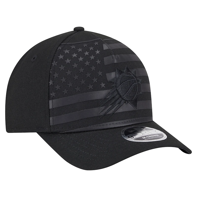 Men's New Era  Black Phoenix Suns Game Day Flag A-Frame 9FORTY Adjustable Hat