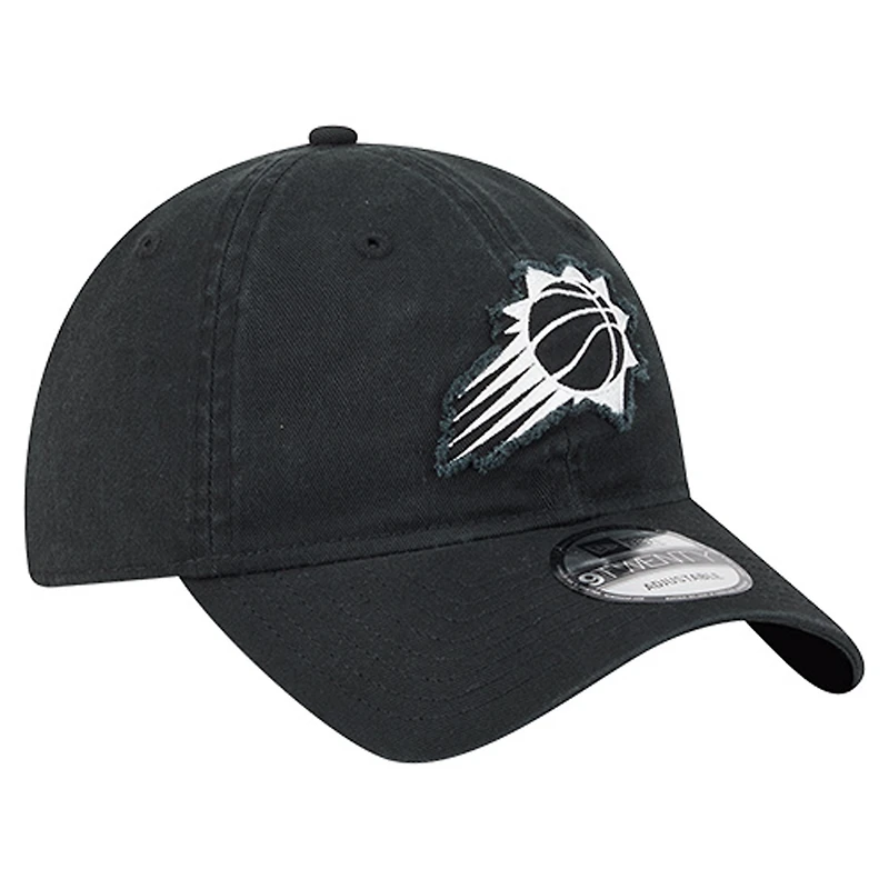 Men's New Era  Black Phoenix Suns Stamp Fabric Applique 9TWENTY Adjustable Hat