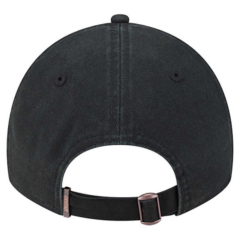 Casquette ajustable 9TWENTY noire New Era pour homme avec appliqué en tissu Phoenix Suns