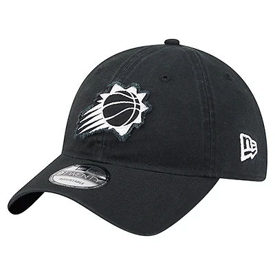 Men's New Era  Black Phoenix Suns Stamp Fabric Applique 9TWENTY Adjustable Hat