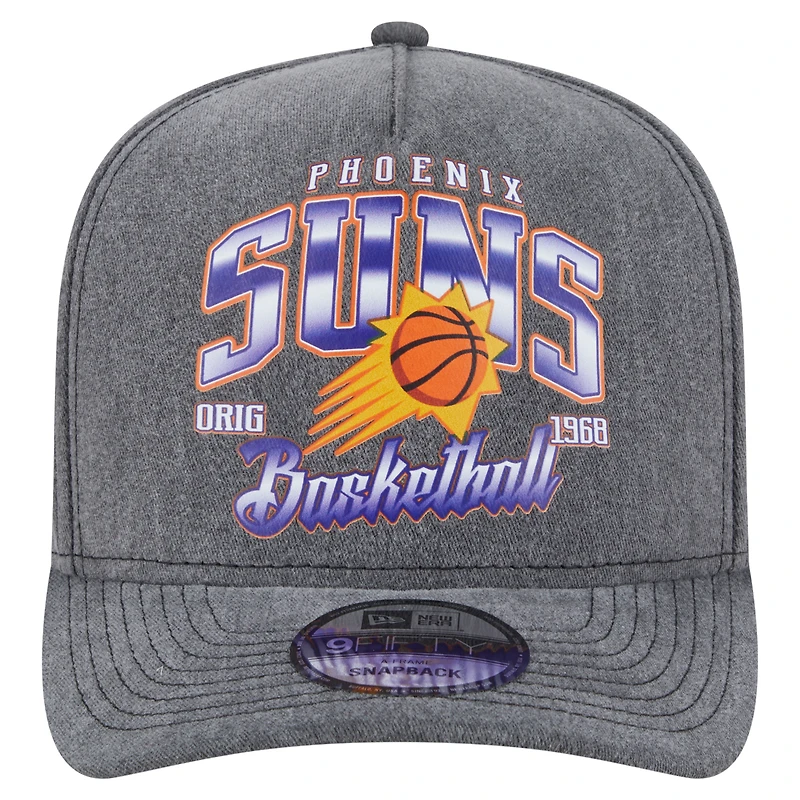 Casquette snapback pré-courbée 9FIFTY des Phoenix Suns de New Era pour homme, couleur anthracite
