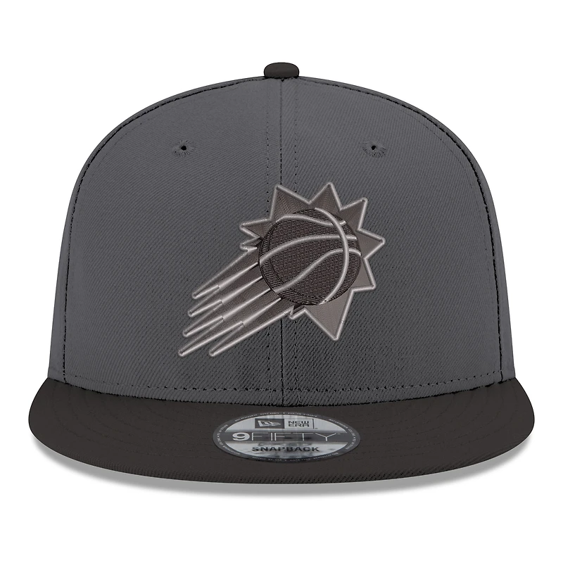 Men's New Era Gray/Black Phoenix Suns Logo 2-Tone 9FIFTY Snapback Hat