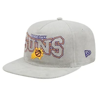 Casquette de golf snapback en velours côtelé gris Phoenix Suns de New Era pour homme