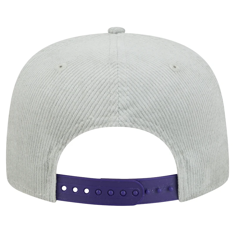 Casquette de golf snapback en velours côtelé gris Phoenix Suns de New Era pour homme