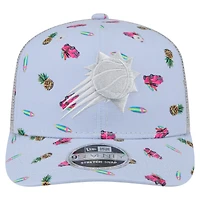 Casquette extensible à boutons-pression New Era bleu clair/gris Phoenix Suns Adventure Aloha Pattern 9SEVENTY pour homme
