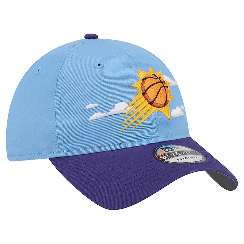 Men's New Era Powder Blue Phoenix Suns Clouds 9TWENTY Adjustable Hat