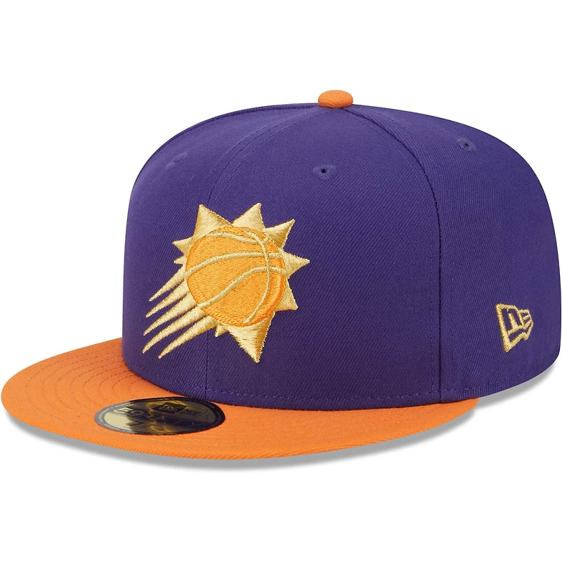 Casquette ajustée 59FIFTY Phoenix Suns Gameday Gold Pop Stars New Era violet/orange pour homme