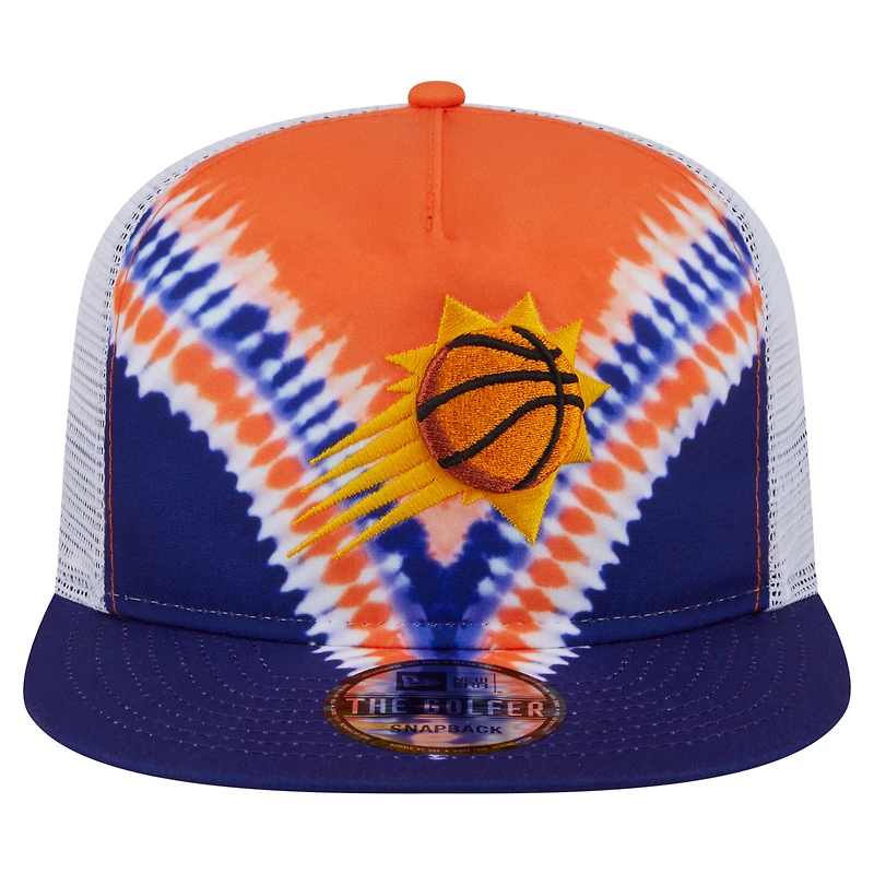 Men's New Era Purple/Orange Phoenix Suns Throwback Dye Golfer Snapback Hat