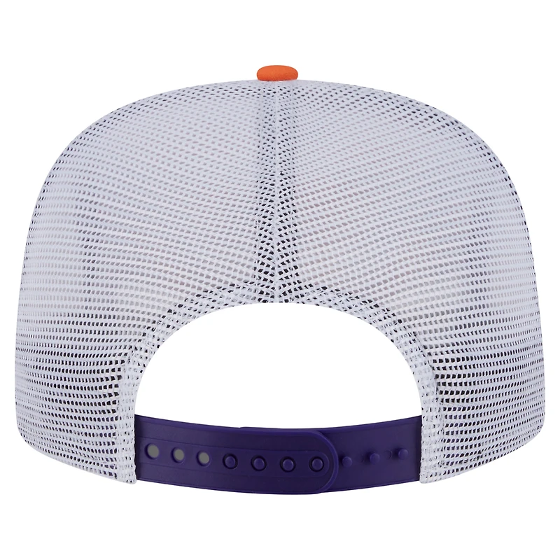 Casquette de golf à visière snapback New Era violet/orange Phoenix Suns pour homme