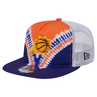 Casquette de golf à visière snapback New Era violet/orange Phoenix Suns pour homme