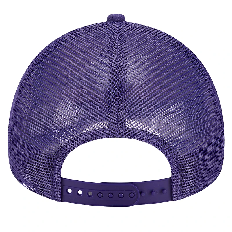 Men's New Era Purple/Orange Phoenix Suns Tip Off A-Frame Trucker 9FORTY Adjustable Hat