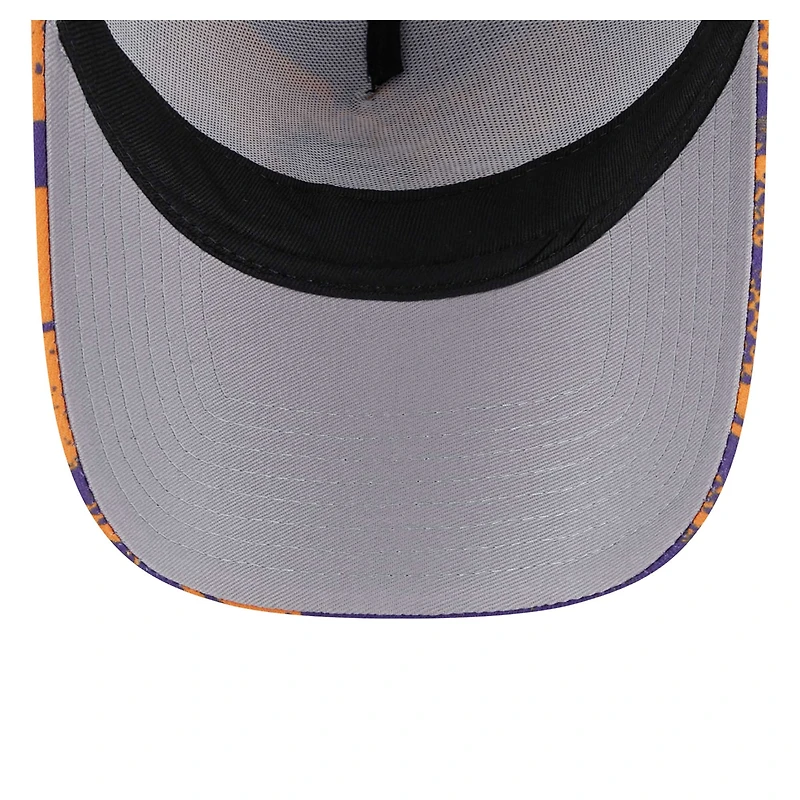 Men's New Era Purple/Orange Phoenix Suns Tip Off A-Frame Trucker 9FORTY Adjustable Hat
