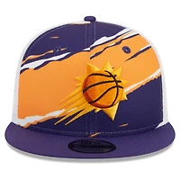 Casquette réglable 9FIFTY Phoenix Suns Tear Trucker New Era pour homme, violet/blanc