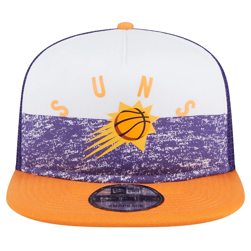Men's New Era Purple Phoenix Suns Arch A-Frame Trucker 9FIFTY Snapback Hat