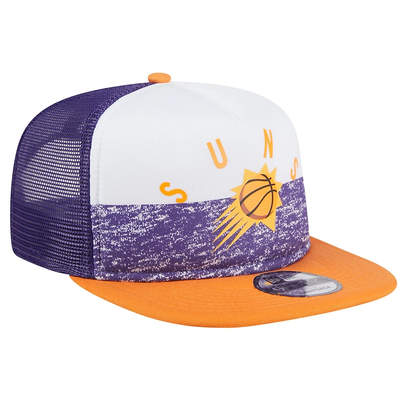 Men's New Era Purple Phoenix Suns Arch A-Frame Trucker 9FIFTY Snapback Hat