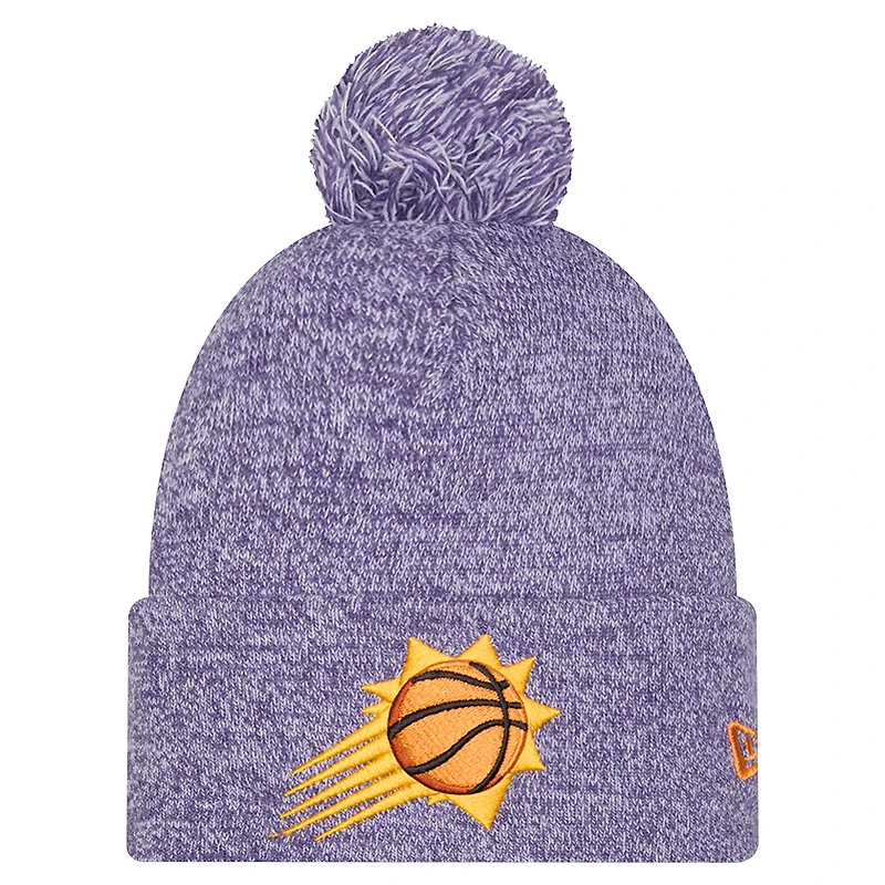 Men's New Era Purple Phoenix Suns Marled Cuffed Knit Hat with Pom