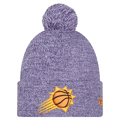 Men's New Era Purple Phoenix Suns Marled Cuffed Knit Hat with Pom