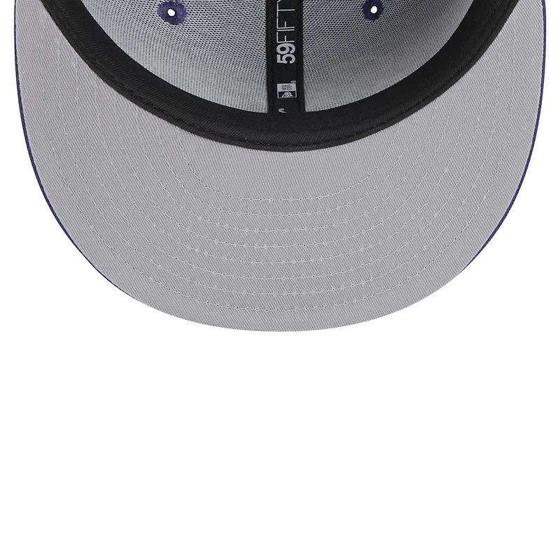 Men's New Era Purple Phoenix Suns Sport Night Script Sided 59FIFTY Fitted Hat