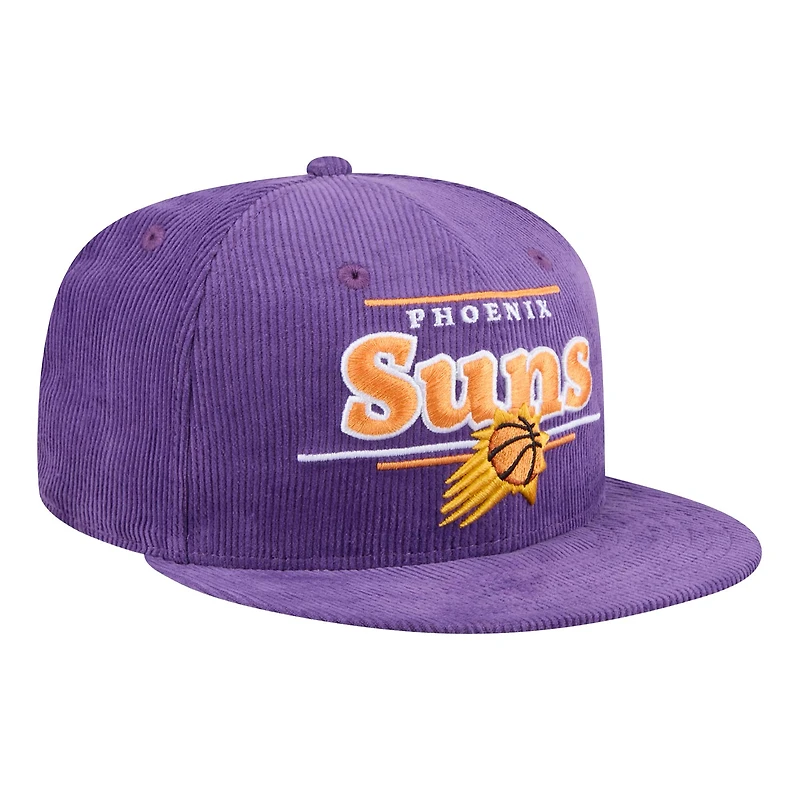 Men's New Era Purple Phoenix Suns Throwback Display Corduroy 9FIFTY Snapback Hat
